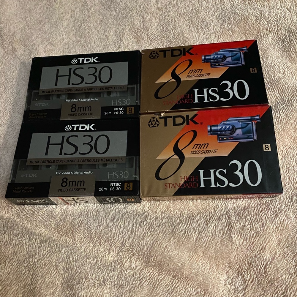 TDK 8 mm HS30 Video Cassettes (Sealed)